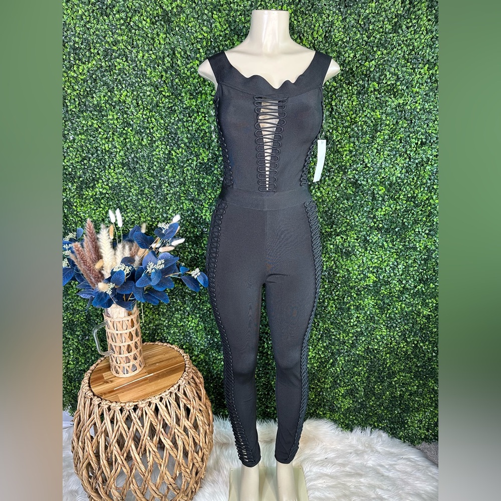 Nwt WOW Couture bandage material ‎ Black  Jumpsuit
